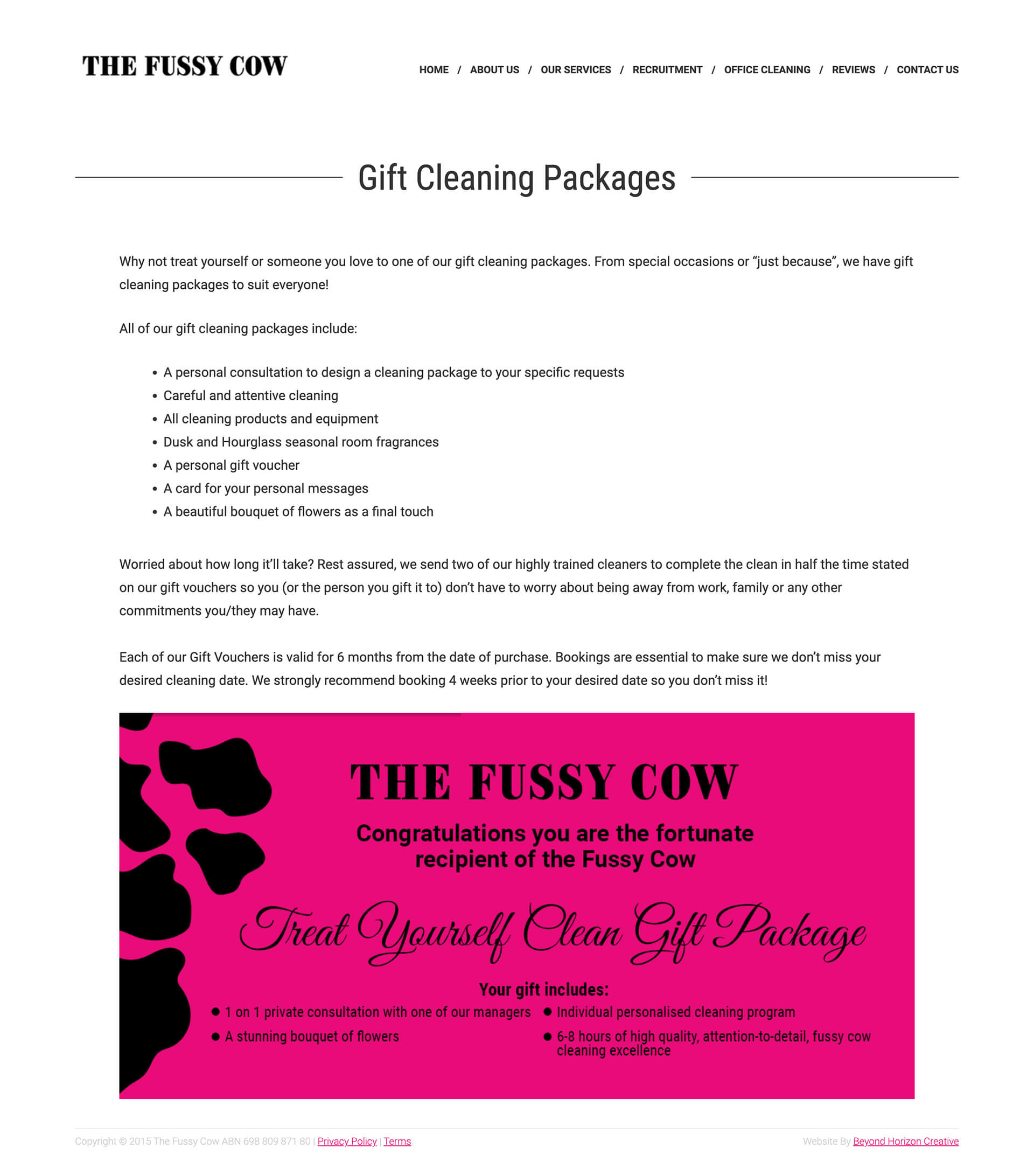 Fussy cow website sample