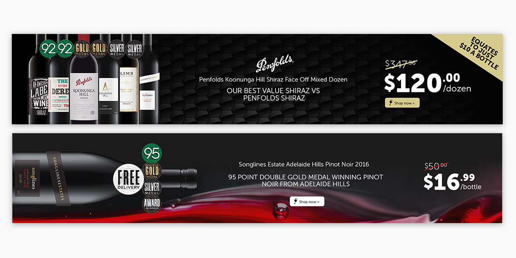 Get Wines Direct Website Banners